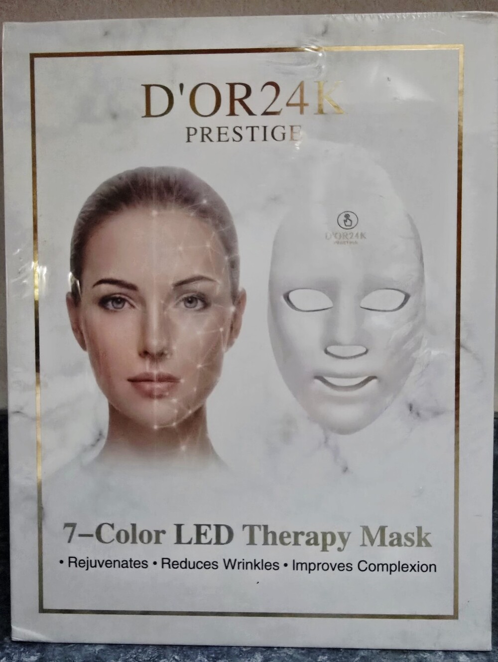 D'OR24K Prestige White 7-Color LED Therapy Mask - Women Skincare Mask
